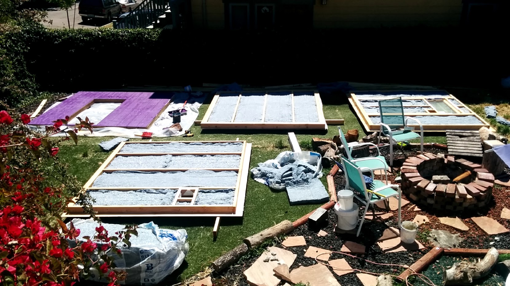 Sauna walls insulated